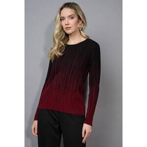 NEW PICADILLY textured linear top in bordeaux multi
